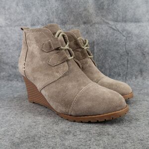 Rampage Shoes Womens 7.5 Booties Wedge Fashion Classic Comfort Chukka Lace Up